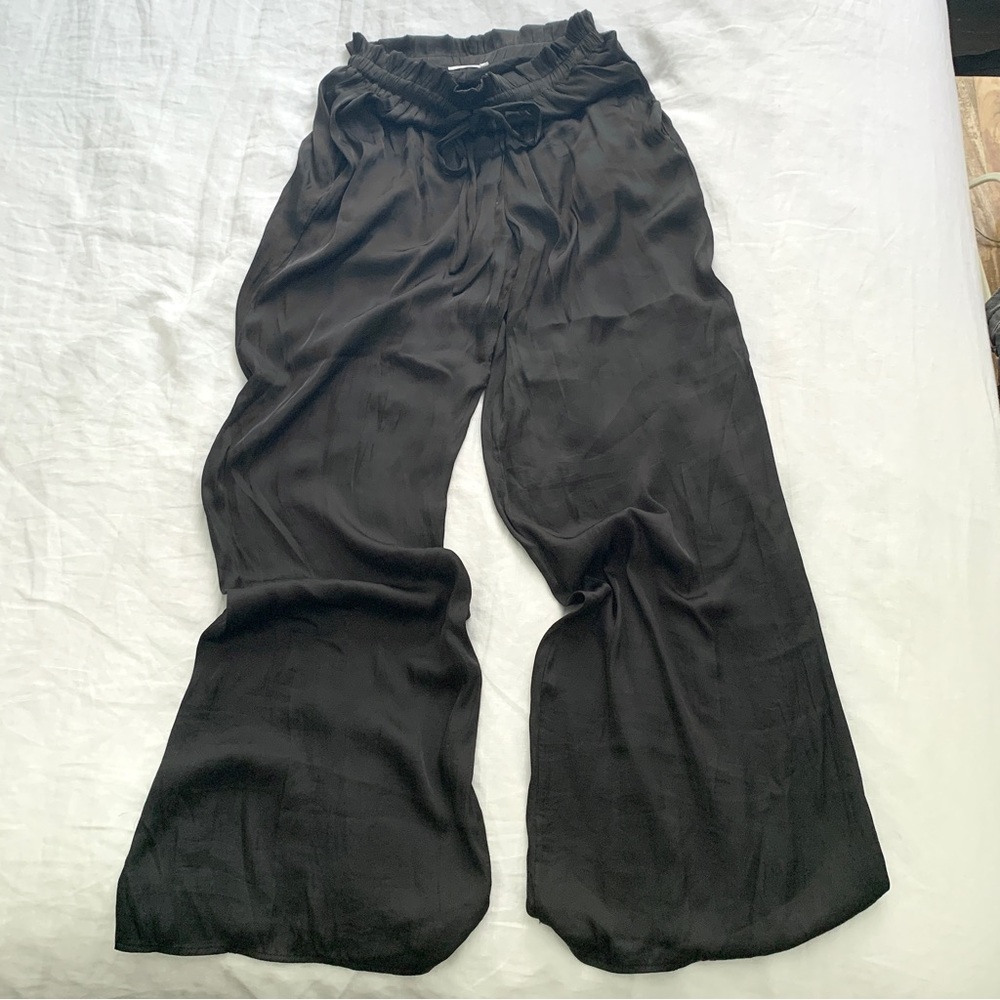 Black Silky High Waisted Pants